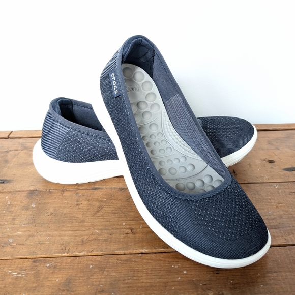 CROCS Shoes - Crocs Women's Revival Flat Navy Slip-On Shoes In Size 6W